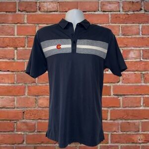 Travis Mathew Colorado Flag Navy Stripe Polo Shirt - Men’s Size Medium